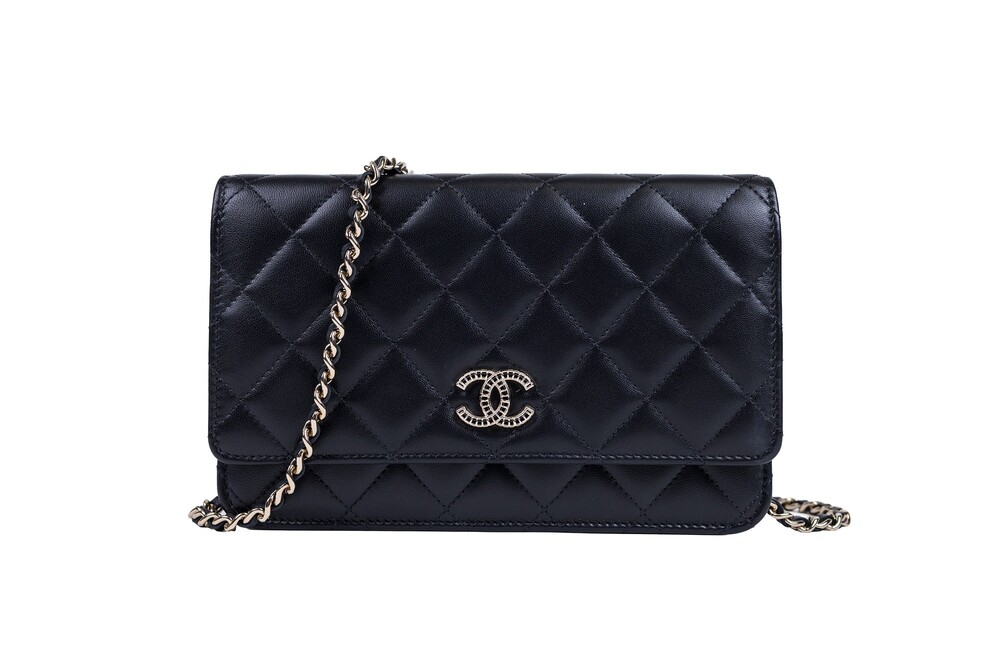Chanel Black Wallet On Chain Ornate CC Quilted Lambskin Gold Hardware